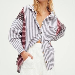 Free People Oversized Western Button Down